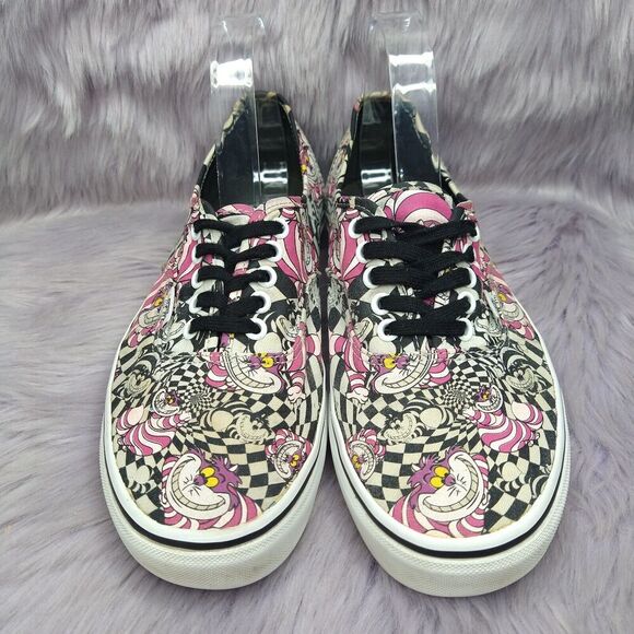 Disney X Vans Collaboration Cheshire Cat Alice Wonderland Sneakers Women Size 10 - Picture 1 of 9